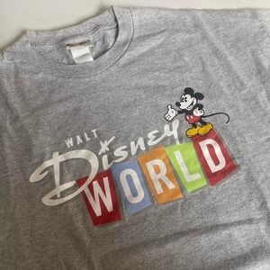 Vintage Walt Disney World Mickey Mouse T-Shirt Gray Graphic Tee XXL USA  90s